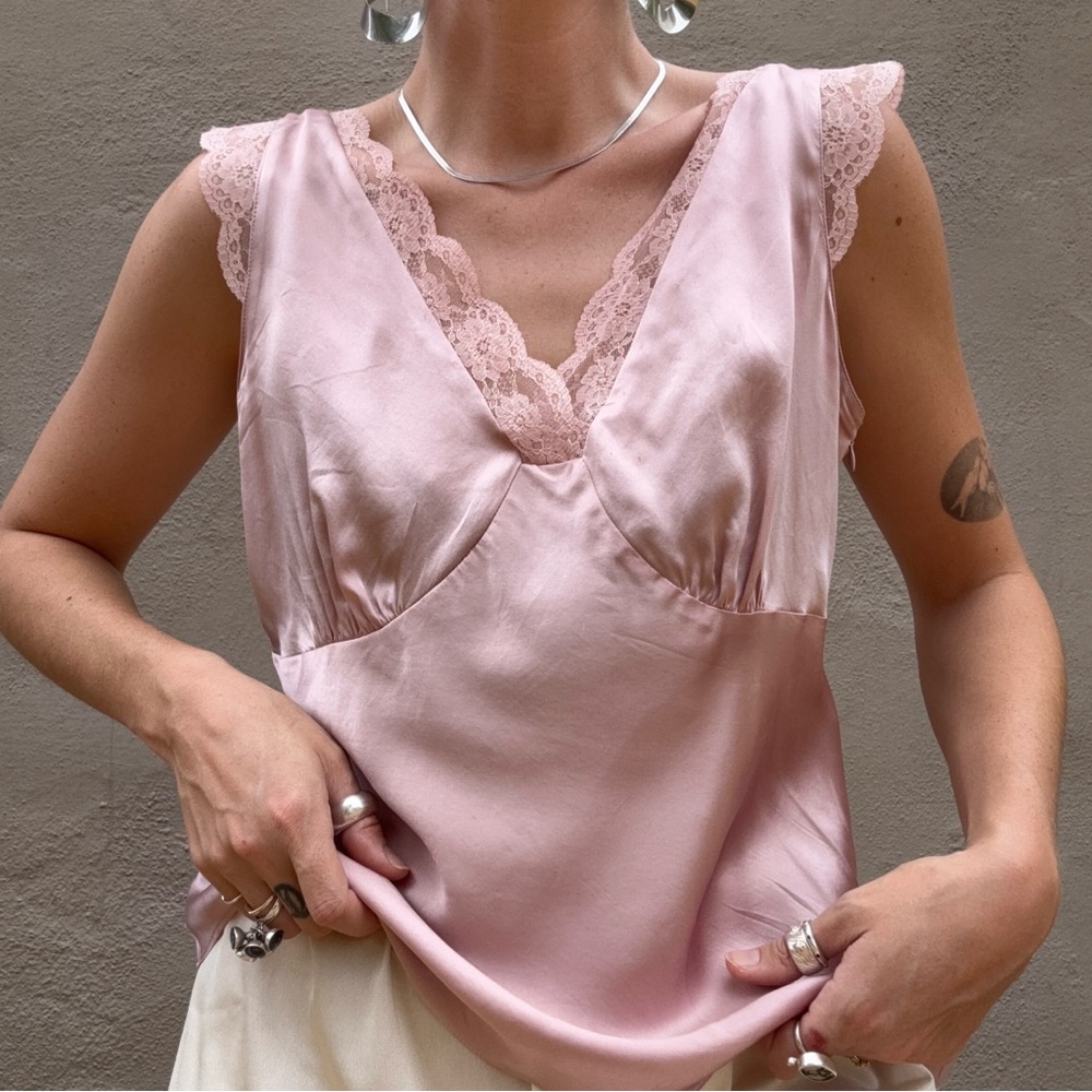 •SOLD• Y2K Ann Taylor Loft Silk Babydoll Camisole - Picture 2 of 7